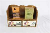 Antique Spices w/ Wooden Wall Mount