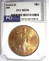 2000 Silver Eagle MS70 LISTS $4350