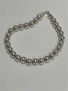 Italy 925 Silver Bead Ball Bracelet 8 "