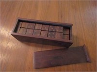 Wood dominos in box