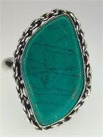 925 stamp turquoise style ring size 12