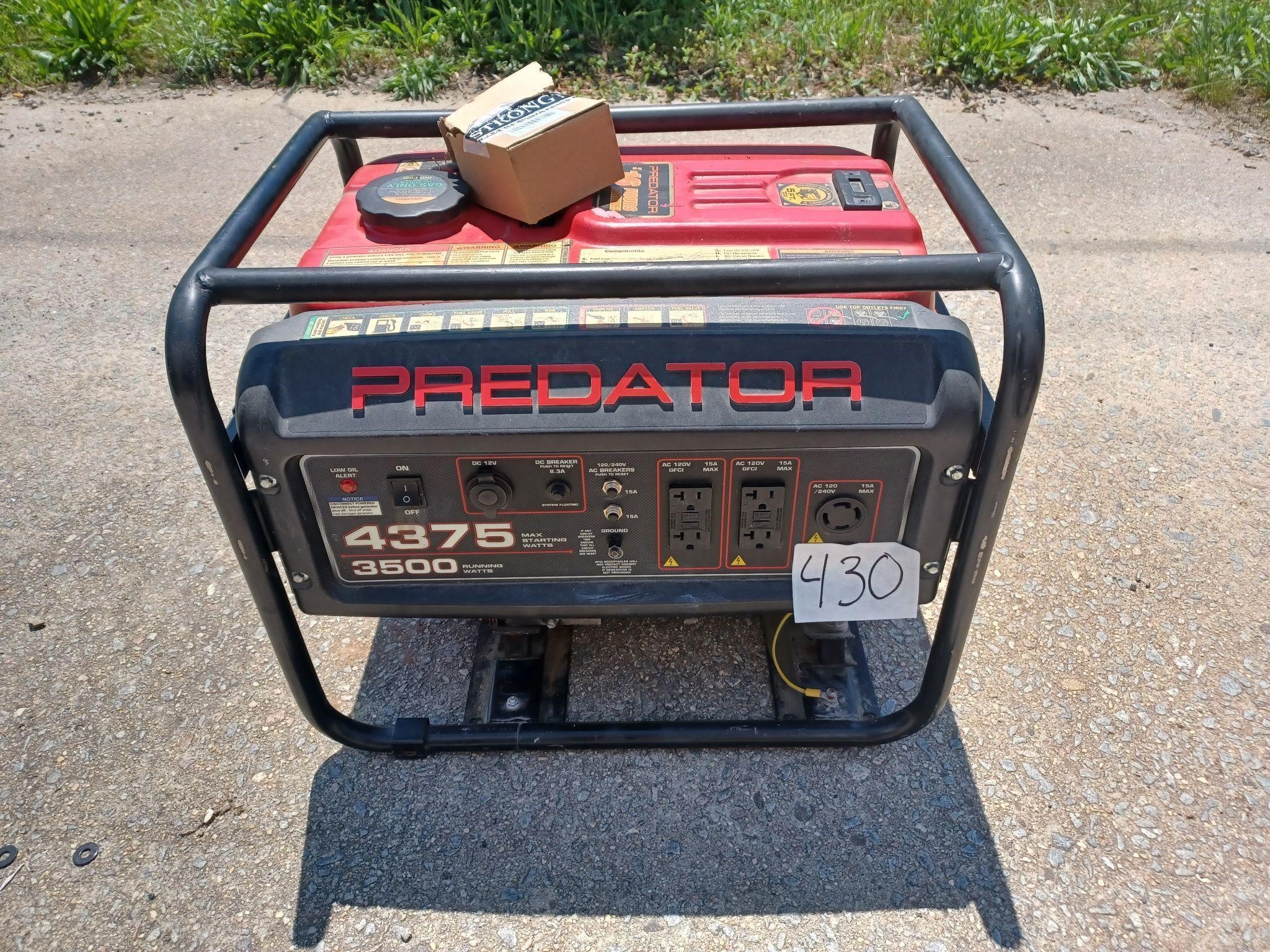 PREDATOR 4375 MAX STARTING WATTS 3500 GENERATOR