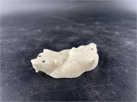 Interesting ivory carving of 2 bears with baleen e