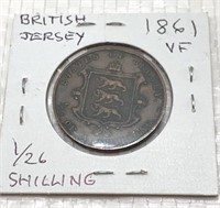 1861 British Jersey coin 1/26 shilling coin