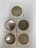 5 PEACE DOLLARS 1923, 1925, 1926, 1934