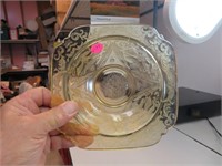 Vintage Depression Glass Madrid Bowl 7" x 1&1/2"