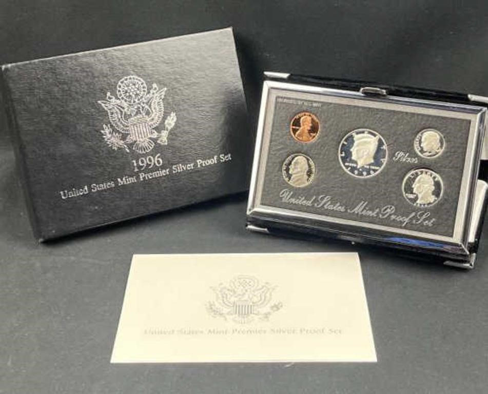 1996 US Premier Silver Proof Coin Set in Box