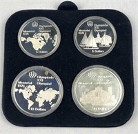 4pc Sterling Silver 1976 Olympics Proof Coins