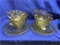 4 Patrician Cup and 2 saucers.  Yellow