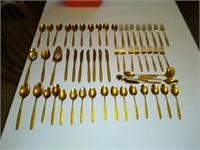 Lot of gold plated silverware