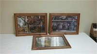 3 Nicely Framed Puzzles Each Are 22" X 16"