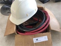 Battery Cables and Hard Hat