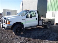 1999 Ford F450 4WD Diesel Dually Flat Bed Truck