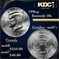 1996-d Kennedy Half Dollar 50c Grades Gem++ Unc