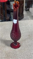 Fenton Hobnail Ruby & Amberina Vase