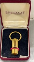 VERY LOUD GOLD PLATED RESCUE WHISTLE KEYCHAIN