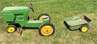 vintage JD pedal tractor & trailer- Good cond.