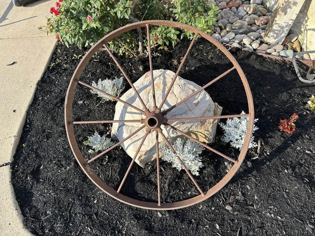 Antique Iron Wagon / Machinery Wheel #1