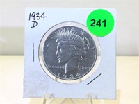 Silver peace dollar 1934 -D