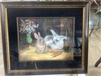 Framed Brenda Harris Tustin Rabbit Picture,