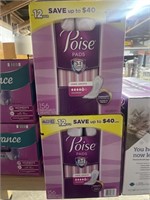 2 Boxes Poise 156 Count Pads