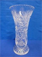 Bohemian Lead Crystal Pinwheel Footed Vase