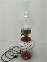Gorgeous Cranberry Swirl Lamps