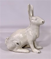 Cast iron rabbit, 10" long, 11.5" tall, 5" wide