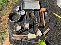 Pan and assorted kitchen utensils