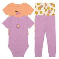 4-Pc Pekkle Babies 12M Set, Short Sleeve Bodysuits