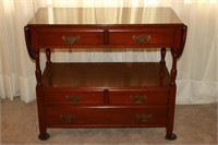 Wood Drop Leaf Buffet Serving Sideboard