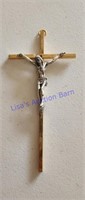 Vintage Brass 7" Wall Crucifix Jesus On Cross