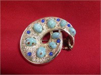 Turquoise 2" Brooch
