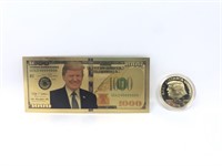 President Donald Trump Gold 1000 Bill and Gold