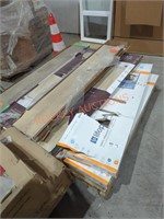 Skid of different boxes of flooring