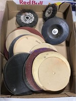 Wire & sanding wheels with sand paper