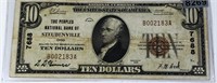 1929 US $10 Brown Seal Bill NEARLY UNC