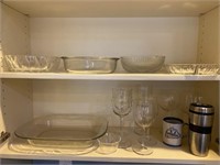 Assorted Glassware in Cabinet