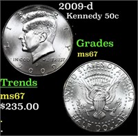 2009-d Kennedy Half Dollar 50c Grades GEM++ Unc