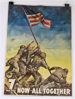 WWII U.S. MARINES at IWO JIMA POSTER 1945 WW2 7TH