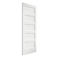 $258  30x80x1-3/4in Shaker 5-Panel White Wood Door