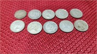 10 FORIGN silver coins