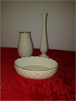 Beautiful Lenox porcelain vases and Bowl