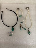 Costume  jewelry necklaces,  earrings and bracelet