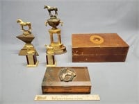 Vintage Horse Trophies & Boxes