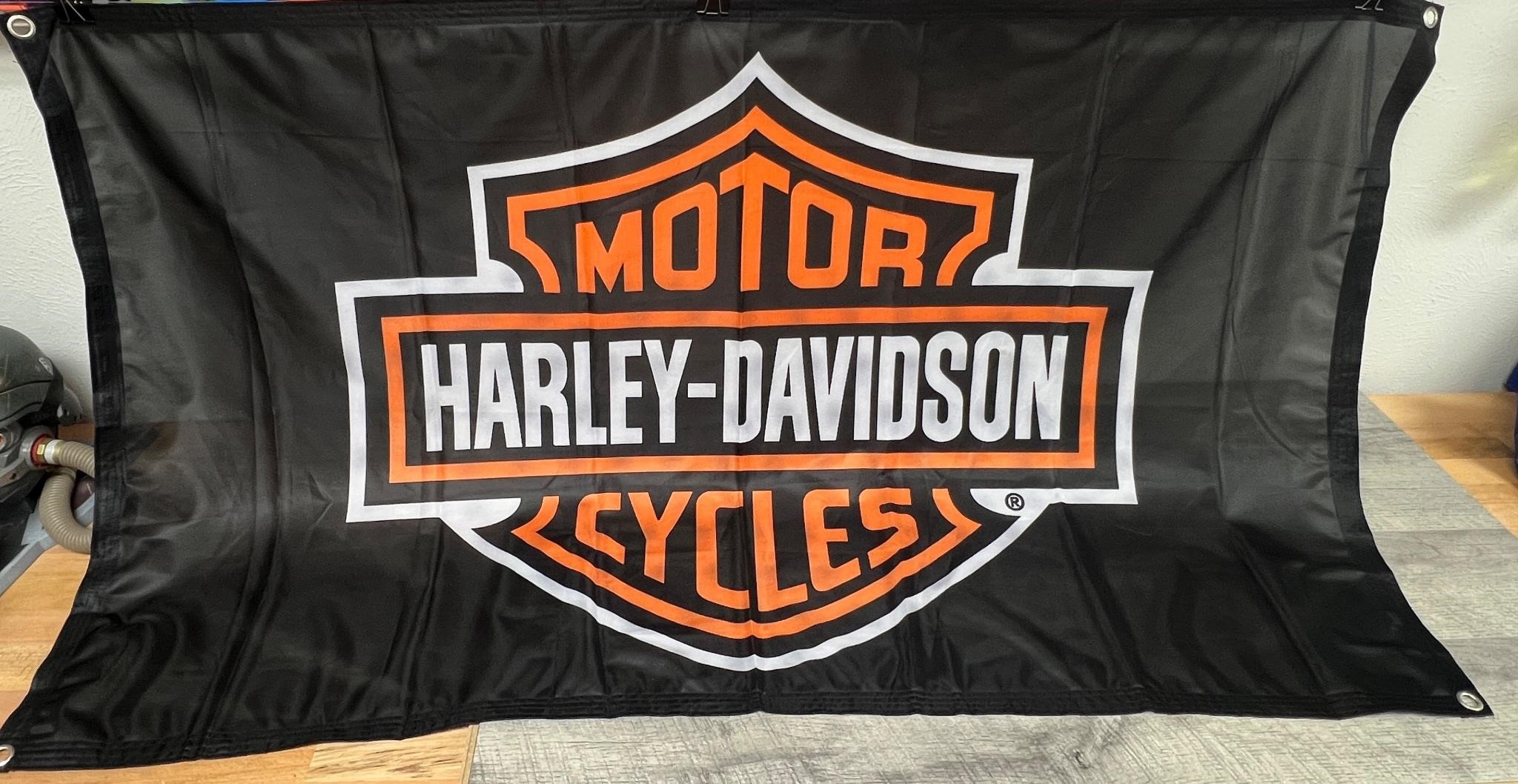 Harley Davidson banner approx 58 x 34”