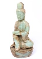 Large Seated Guanyin, Marbled Jade Style