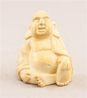 Chinese Stone Carved Fat Buddha Sculpture