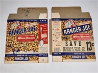 2) VINTAGE RANGER JOE WHEAT HONNIES CEREAL BOX