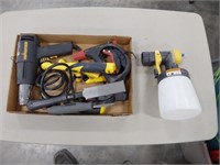 heat gun, paint sprayer, hand tools